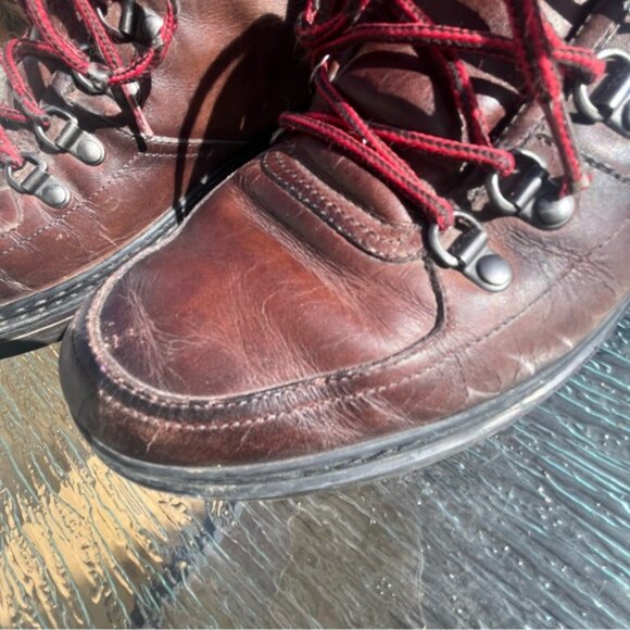 Authentic Gucci Interlocking GG Logo Leather Hiking Boots Brown Shoes 368496 - Picture 6 of 16